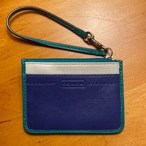 Colorblock Leather Coach Wristlet Wallet